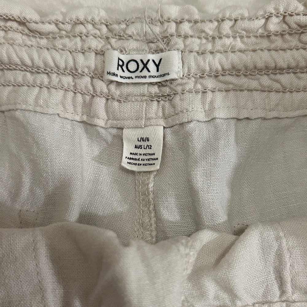 Roxy Cream Linen Drawstring Shorts - Picture 5 of 6